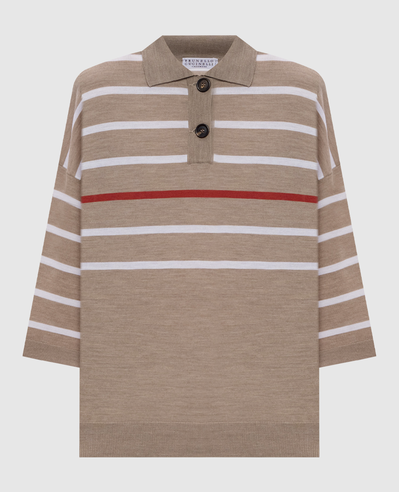 

Бежевое поло из шерсти и кашемира, Бежевый, Поло