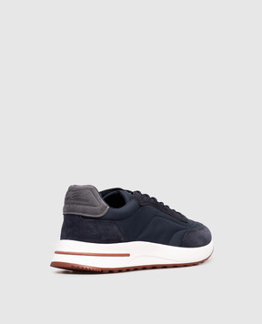 Loro Piana Синие комбинированные кроссовки Week End Walk FAP9780