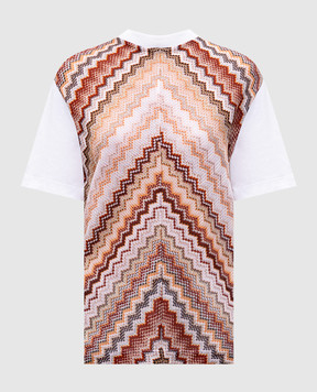 Missoni Біла футболка у візерунок з люрексом з логотипом DS25SL02BJ00N6