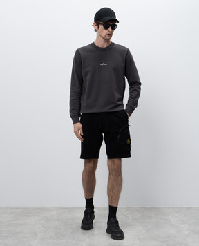 Stone Island Черные шорты-карго с логотипом K1S156200002S0123