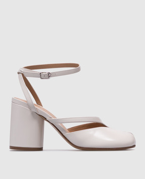 Maison Margiela Белые кожаные слингбеки Tabi S58WP0280P8193