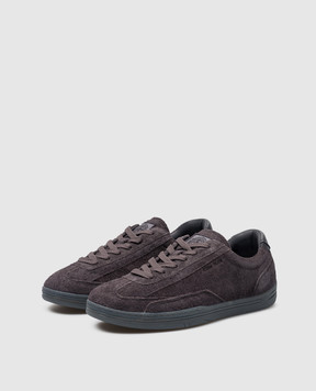 Stone Island Серые замшевые кеды с логотипом 80FWS0101