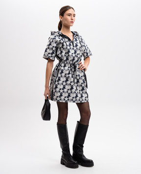 Christian Dior Синя сукня в принт з логотипом 217R40A2977