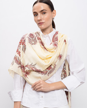 Etro Бежевый шарф в узор Пейсли WATA0009AV764