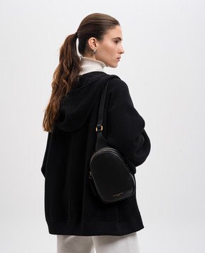 Gianni Chiarini Черная кожаная сумка Nina с принтом логотипа MP11271FOUCLD