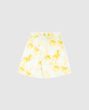 Palm Angels Детские голубые шорты в принт PBCB006S25FAB002