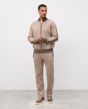 Bertolo Cashmere Бежевая спортивная куртка с шерстью 902087001965