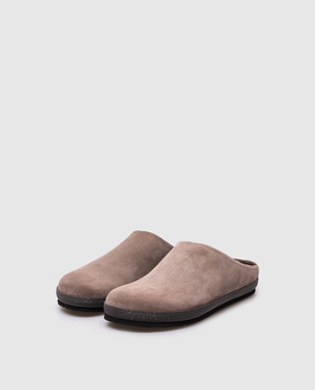 Brunello Cucinelli Коричневые замшевые мюли с цепочкой мониль MZSFG3040P