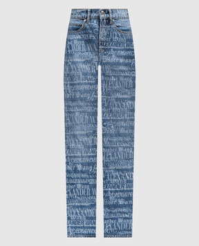 Alexander Wang Голубые джинсы Ez в принт логотипа с прорехами 4DC2244280
