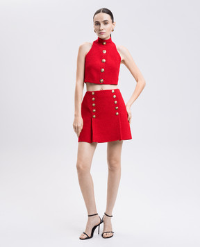 Balmain Червона спідниця міні з вовни FF1LBA89WD03