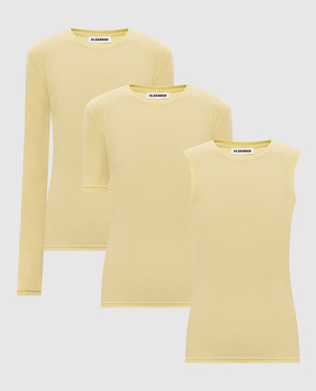Jil Sander Набор желтой футболки, топа и лонгслива J03FV0117J20145