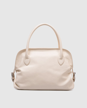 Ann Demeulemeester Бежевая кожаная сумка-тоут Birita B0012959LT162