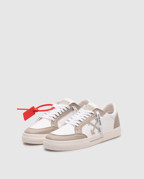 Off-White Белые кожаные кеды NEW VULCANIZED с логотипом. OMIA293S25LEA001