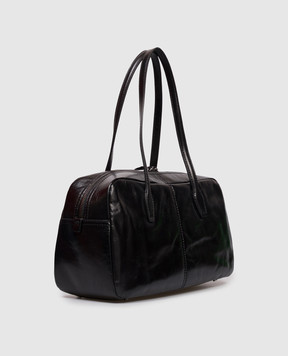 Gianni Chiarini Чорна шкіряна глянцева сумка-боулер Aryna BS11802RALPH