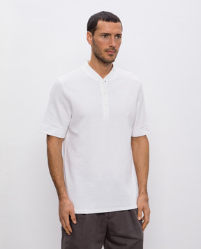 Brunello Cucinelli Белая футболка с леном в рубчик MW8591355