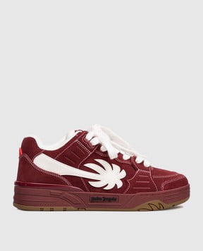 Palm Angels Бордовые замшевые кроссовки Venice PMIA101F25LEA003