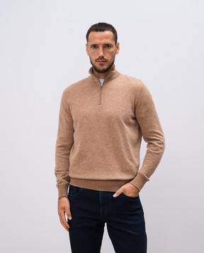 Loro Piana Бежевый джемпер из кашемира в полоску FAG4525