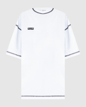 Vetements Біла футболка з ефектом вивороту з логотипом UE64TR600WB