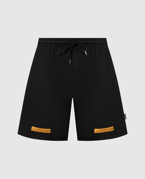 Off-White Черные шорты для плавания с принтом OMFD013S25FAB003