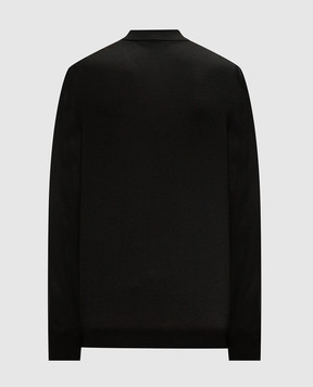 Bertolo Cashmere Черное поло с шерстью и шелком в узоре. 9021460020075860