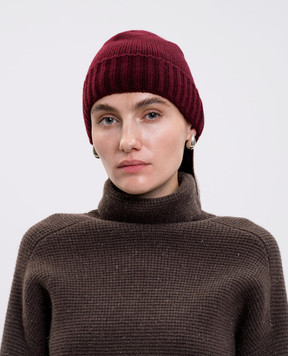 Allude Шапка бордова з кашеміру 25511224