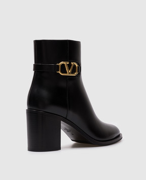 Valentino Чорні шкіряні ботильйони з логотипом VLogo Signature 5W2S0CK1DSH