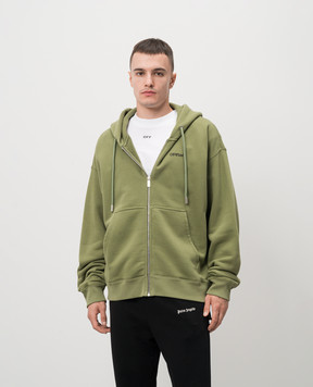 Off-White Спортивная куртка Windy цвета хаки OMBE015F24FLE001