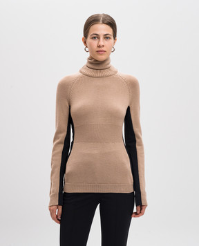 Moncler Grenoble Бежевий светр з вовни з логотипом J20989F00002A9462