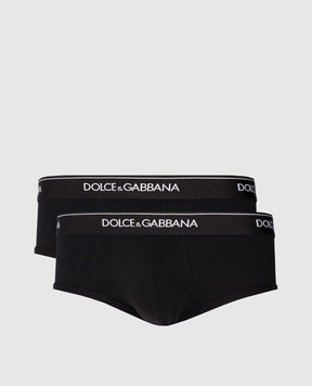 Dolce&Gabbana Набір чорних трусів-бріфів з логотипом M9C05JONN95