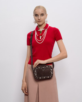 Valentino Коричневая замшевая сумка кросс-боди NELLCÔTE 7W2B0R74JET