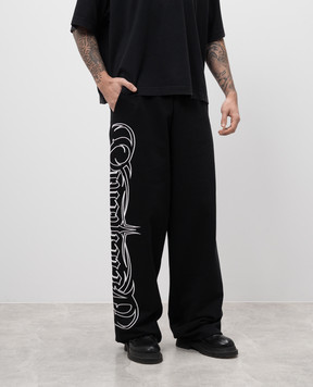 Vetements Черные спортивные брюки с вышивкой логотипа UA66SP620B