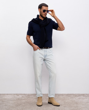 Brunello Cucinelli Голубые джинсы с эффектом потертости M241PD3210