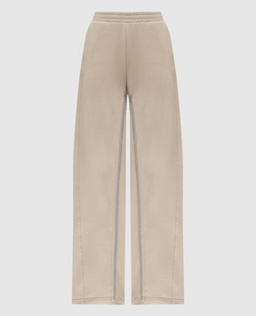 Helmut Lang Бежевые спортивные брюки с молниями O04HM210