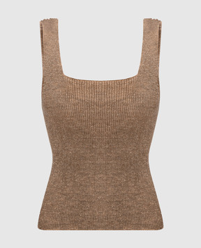 Twinset Бежевый топ с леном с люрексом 251TT3147