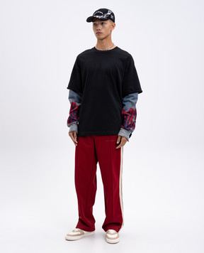 Palm Angels Чорний лонгслів подвійної конструкції PMGE04BF25FAB001