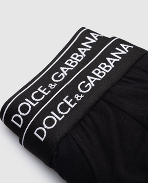 Dolce&Gabbana Набор черных слепых трусов с логотипом. M9C03JONN95