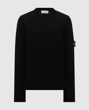 Stone Island Черный свитер с шерстью с логотипом K2S155100072S00A3