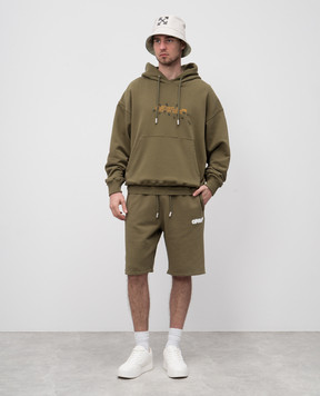 Off-White худи цвета хаки с принтом эмблемы Ants Arrow OMBB085S25FLE00N