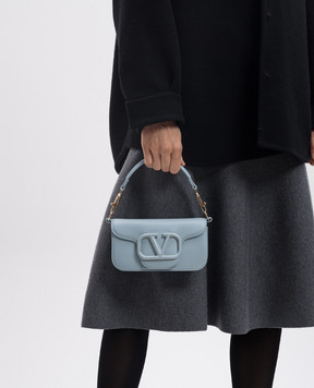Valentino Блакитна шкіряна сумка з логотипом VLogo Signature 5W2B0K53IYS