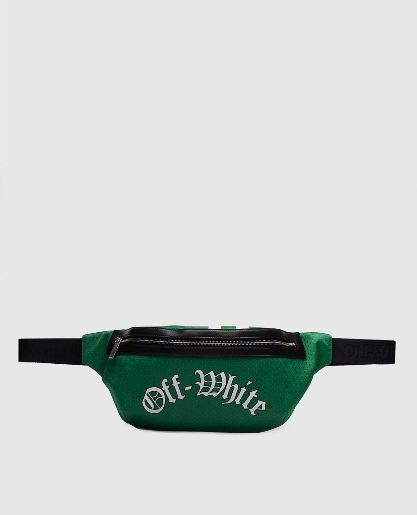 Green belt bag with logo print