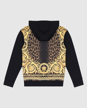 Versace Дитяче чорне худі Wild Barocco 10175111A12577