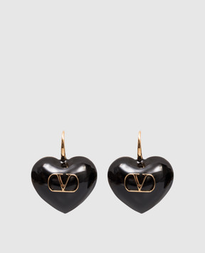 Valentino Чорні сережки Coeur Royal з емблемою 7W2J0AE4MJP