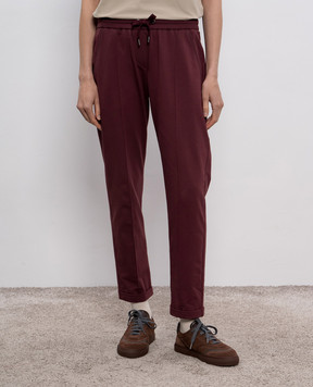 Brunello Cucinelli Бордовые спортивные штаны с цепочкой мониль MP827FB799