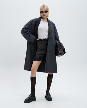 Maison Margiela Серая юбка мини из шерсти с шортами из шелка S51ME0024MTN029