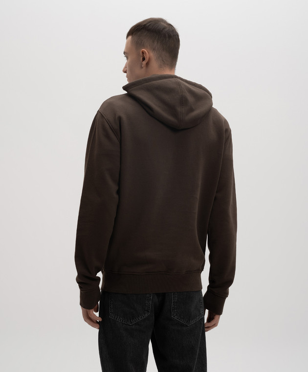 Ami Paris худи цвета хаки с вышивкой эмблемы USW235730 изображение 4