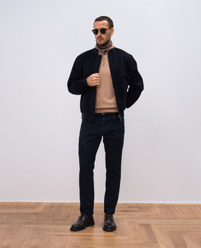 Loro Piana Бежевый джемпер из кашемира в полоску FAG4525