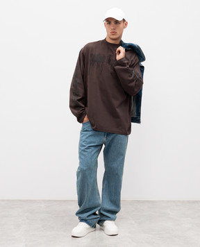 Vetements Коричневий лонгслів з принтом UCF76LS450C