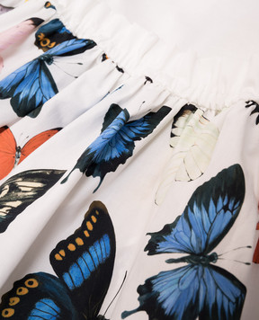 Dolce&Gabbana Дитяча біла сукня подвійної конструкції в принт L5JD9PG7O0M