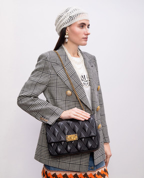 Valentino Черная кожаная сумка-мессенджер QUILTIE 67 6W2B0R06XCA