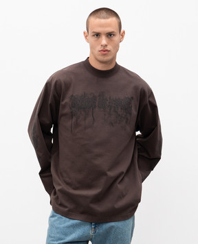 Vetements Коричневий лонгслів з принтом UCF76LS450C